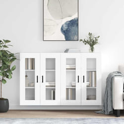 vidaXL Armoires murales 2 pcs blanc bois d'ingénierie