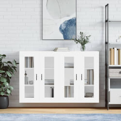 vidaXL Armoires murales 2 pcs blanc bois d'ingénierie