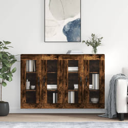 vidaXL Armoires murales 2 pcs chêne fumé bois d'ingénierie