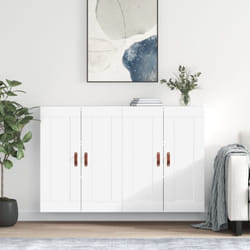 vidaXL Armoires murales 2 pcs blanc bois d'ingénierie