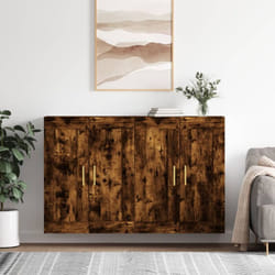 vidaXL Armoires murales 2 pcs chêne fumé bois d'ingénierie