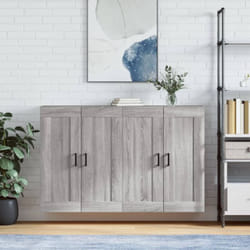 Armoires Murales 2 Pcs Sonoma Gris Bois D'Ingénierie Vidaxl
