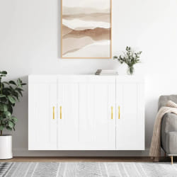 vidaXL Armoires murales 2 pcs blanc bois d'ingénierie