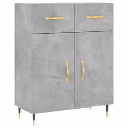 vidaXL Buffet haut Gris béton 69,5x34x180 cm Bois d'ingénierie