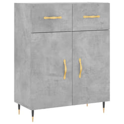 vidaXL Buffet haut Gris béton 69,5x34x180 cm Bois d'ingénierie