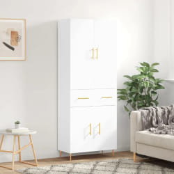 vidaXL Buffet haut Blanc 69,5x34x180 cm Bois d'ingénierie