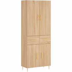 vidaXL Buffet haut Chêne sonoma 69,5x34x180 cm Bois d'ingénierie