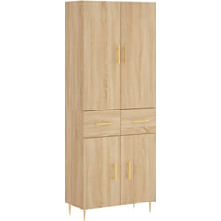 vidaXL Buffet haut Chêne sonoma 69,5x34x180 cm Bois d'ingénierie