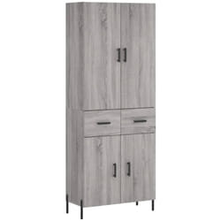 Buffet haut Sonoma gris 69,5x34x180 cm Bois d'ingénierie vidaXL