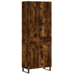 vidaXL Buffet haut Chêne fumé 69,5x34x180 cm Bois d'ingénierie