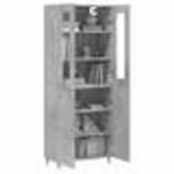 vidaXL Buffet haut Gris béton 69,5x34x180 cm Bois d'ingénierie