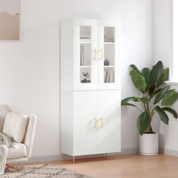 Vidaxl - Buffet haut Blanc 69,5x34x180 cm Bois d'ingénierie