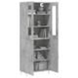 vidaXL Buffet haut Gris béton 69,5x34x180 cm Bois d'ingénierie