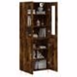 vidaXL Buffet haut Chêne fumé 69,5x34x180 cm Bois d'ingénierie