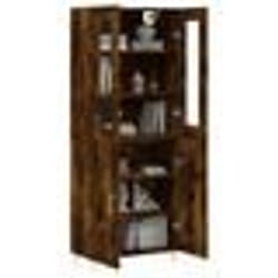 vidaXL Buffet haut Chêne fumé 69,5x34x180 cm Bois d'ingénierie