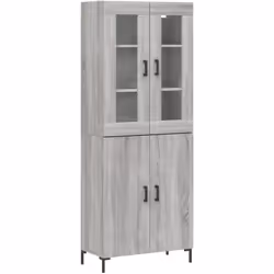 vidaXL Buffet haut Sonoma gris 69,5x34x180 cm Bois d'ingénierie