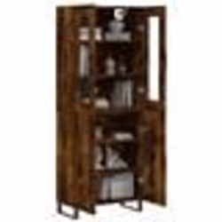 vidaXL Buffet haut Chêne fumé 69,5x34x180 cm Bois d'ingénierie