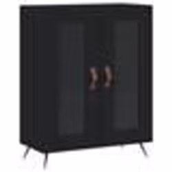 vidaXL Buffet haut Noir 69,5x34x180 cm Bois d'ingénierie