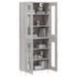 vidaXL Buffet haut Sonoma gris 69,5x34x180 cm Bois d'ingénierie