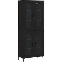 Vidaxl - Buffet haut Noir 69,5x34x180 cm Bois d'ingénierie