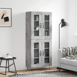vidaXL Buffet haut gris béton