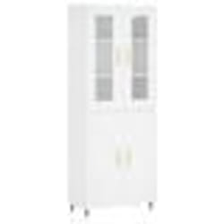 vidaXL Buffet haut Blanc 69,5x34x180 cm Bois d'ingénierie