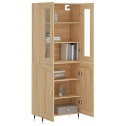 vidaXL Buffet haut Chêne sonoma 69,5x34x180 cm Bois d'ingénierie
