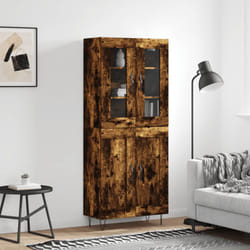 vidaXL Buffet haut Chêne fumé 69,5x34x180 cm Bois d'ingénierie