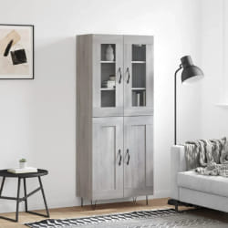 vidaXL Buffet haut Sonoma gris 69,5x34x180 cm Bois d'ingénierie