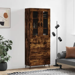 vidaXL Buffet Haut Chêne Fumé 69,5x34x180 cm