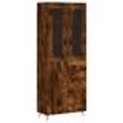 vidaXL Buffet haut Chêne fumé 69,5x34x180 cm Bois d'ingénierie
