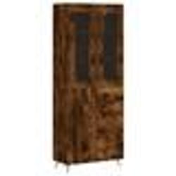 vidaXL Buffet haut Chêne fumé 69,5x34x180 cm Bois d'ingénierie