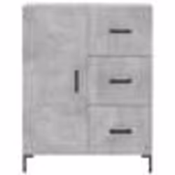 vidaXL Buffet haut Gris béton 69,5x34x180 cm Bois d'ingénierie