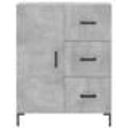 vidaXL Buffet haut Gris béton 69,5x34x180 cm Bois d'ingénierie