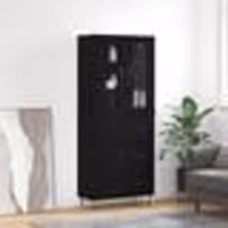 vidaXL Buffet haut Noir 69,5x34x180 cm Bois d'ingénierie