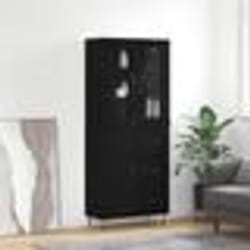 vidaXL Buffet haut Noir 69,5x34x180 cm Bois d'ingénierie