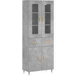 Vidaxl - Buffet haut Gris béton 69,5x34x180 cm Bois d'ingénierie