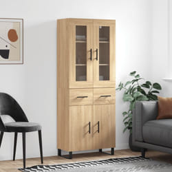 vidaXL Buffet haut Chêne sonoma 69,5x34x180 cm Bois d'ingénierie