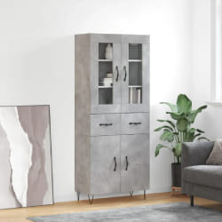 VIDAXL Buffet haut Gris béton 69,5x34x180 cm