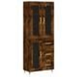 vidaXL Buffet haut Chêne fumé 69,5x34x180 cm Bois d'ingénierie