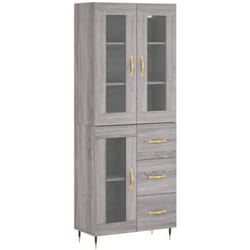 Vidaxl - Buffet haut Sonoma gris 69,5x34x180 cm Bois d'ingénierie