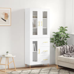 Vidaxl - Buffet haut Blanc 69,5x34x180 cm Bois d'ingénierie