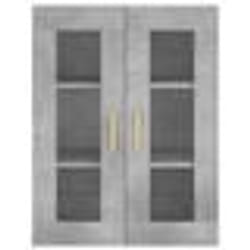 vidaXL Buffet haut Gris béton 69,5x34x180 cm Bois d'ingénierie
