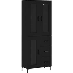 Vidaxl - Buffet haut Noir 69,5x34x180 cm Bois d'ingénierie