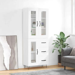 vidaXL Buffet haut Blanc 69,5x34x180 cm Bois d'ingénierie