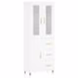 vidaXL Buffet haut Blanc 69,5x34x180 cm Bois d'ingénierie