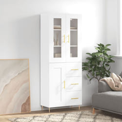 Vidaxl - Buffet haut Blanc 69,5x34x180 cm Bois d'ingénierie