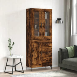 vidaXL Buffet haut Chêne fumé 69,5x34x180 cm Bois d'ingénierie