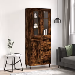vidaXL Buffet haut Chêne fumé 695x34x180 cm Bois dingénierie 3198678