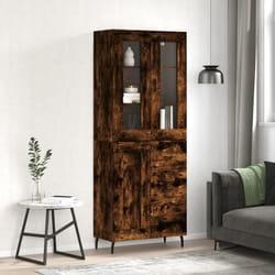 vidaXL Buffet haut Chêne fumé 695x34x180 cm Bois dingénierie 3198678